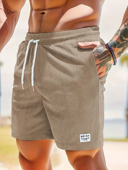Summer Lace-up Drawstring Shorts for Men, Corduroy Sports Shorts, Casual Summer Pants