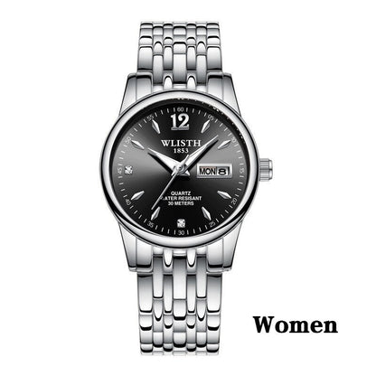 Women’s Rose Gold Stainless Steel Dress Watch – WLISTH Brand Luxury Quartz Wristwatch with Week & Date Display for Ladies