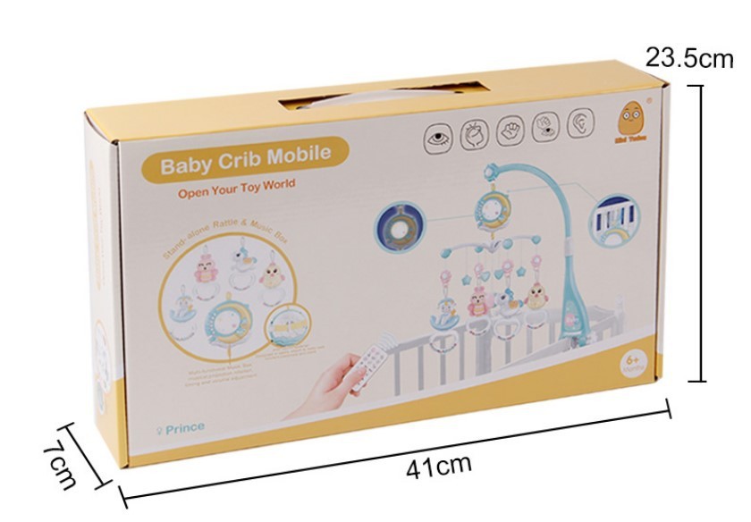 Musical Baby Crib Mobile with Projection – Rotating Mobile Bed Bell Toy for Newborn Infant