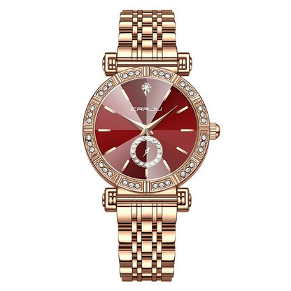 Women's Steel Belt Diamond-Embedded Watch – Luxury Stainless Steel Wristwatch for Women