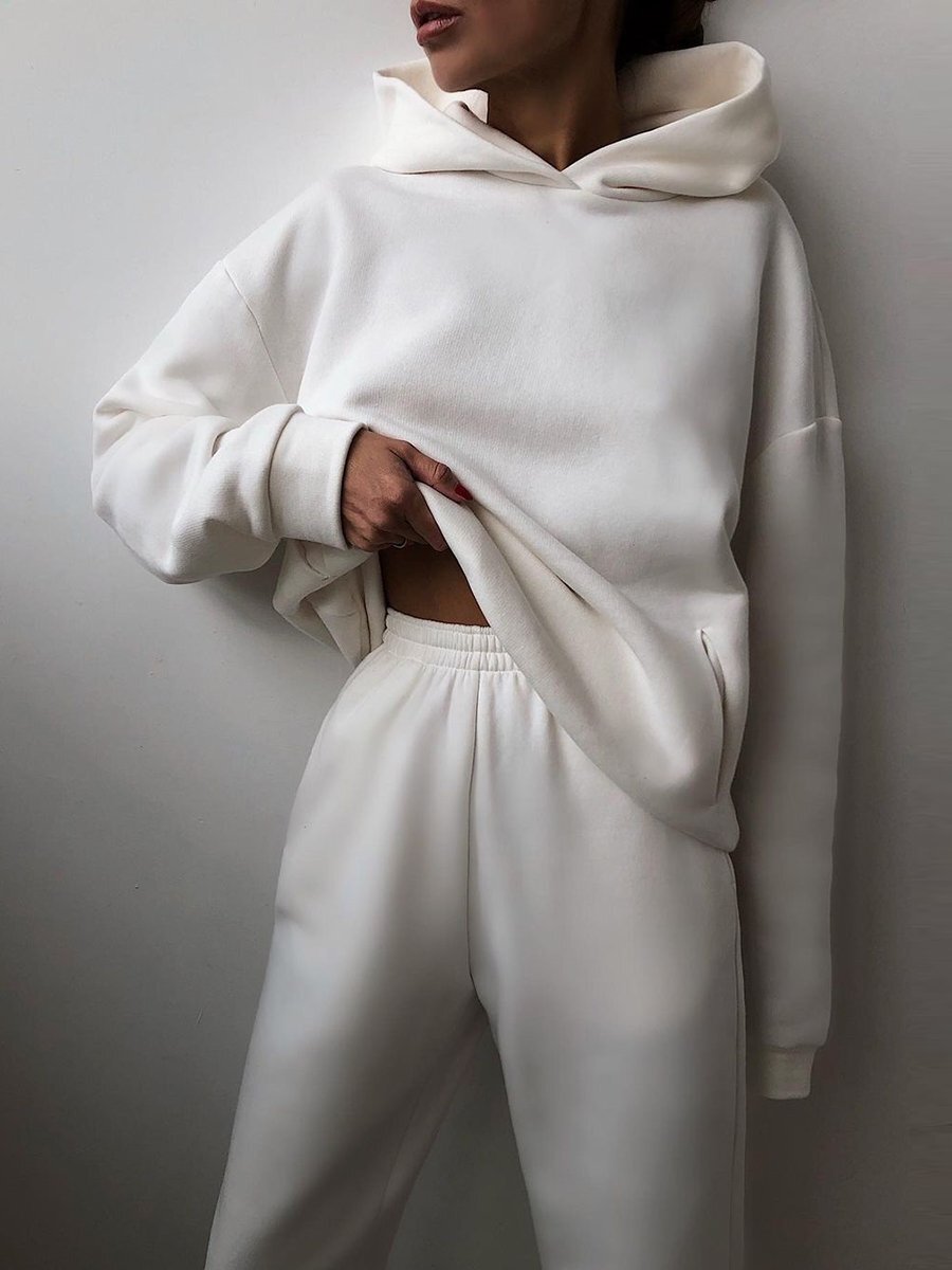 Women’s Casual Hoodie Tracksuit – Two-Piece Sweater and Hoodie Set