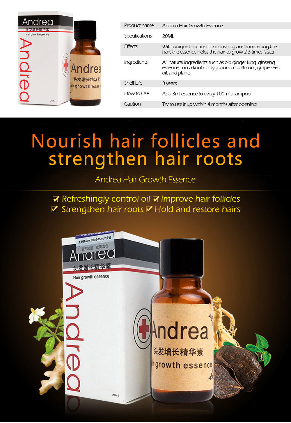 Premium Hair Growth Serum - Natural Anti-Hair Loss Treatment with Keratin | 20ml