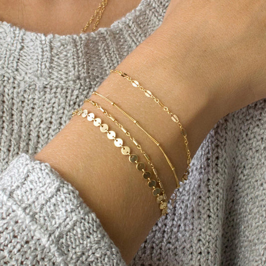 Trendy Layered Bracelet Set - 4-Pack Fashion
