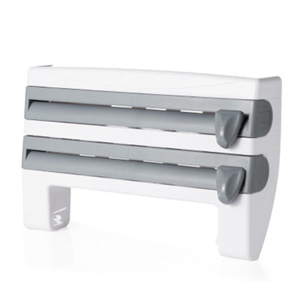 Premium 4-in-1 Kitchen Roll Dispenser - Wall Mount Organizer for Foil, Cling Film & Paper Towels | Space-Saving Solution