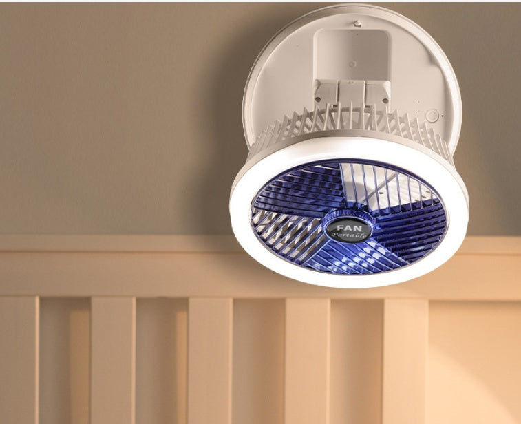 Premium 4-in-1 Smart Fan System - USB Rechargeable with LED Light, Wall Mount & 4-Speed Control