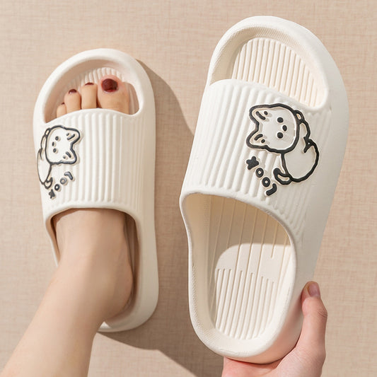 Cute Cat Slippers for Women – Thick Platform, Non-Slip Slides for Indoor & Outdoor Summer Comfort