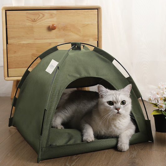 Premium Pet Camping Tent - Portable Cooling House with Cushion for Indoor & Outdoor Adventures