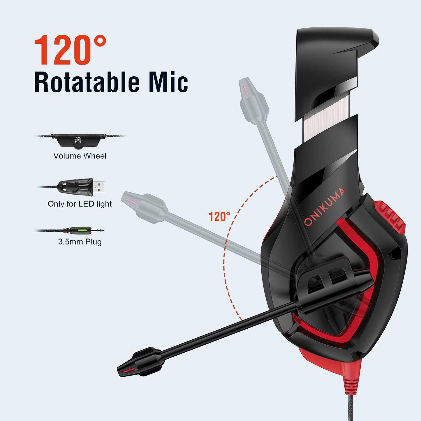 High-Performance Gaming Headset – Wired/Wireless, Noise-Canceling, Comfortable Design for PC, Xbox, and PlayStation