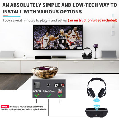 TV Wireless Headphones – On-Ear Bass Headphones for Clear Sound & Comfortable Listening