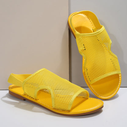 Unisex Mesh Sandals – Summer Casual Breathable Flat Beach Shoes for Women & Men