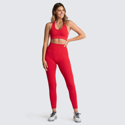Women's Seamless Gym Set – Nylon Workout Sportswear for Fitness & Training
