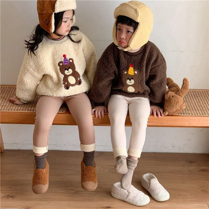 Girls' Single-Layer Fleece-Lined Fashionable Leggings – All-Matching Leggings for Fall and Winter