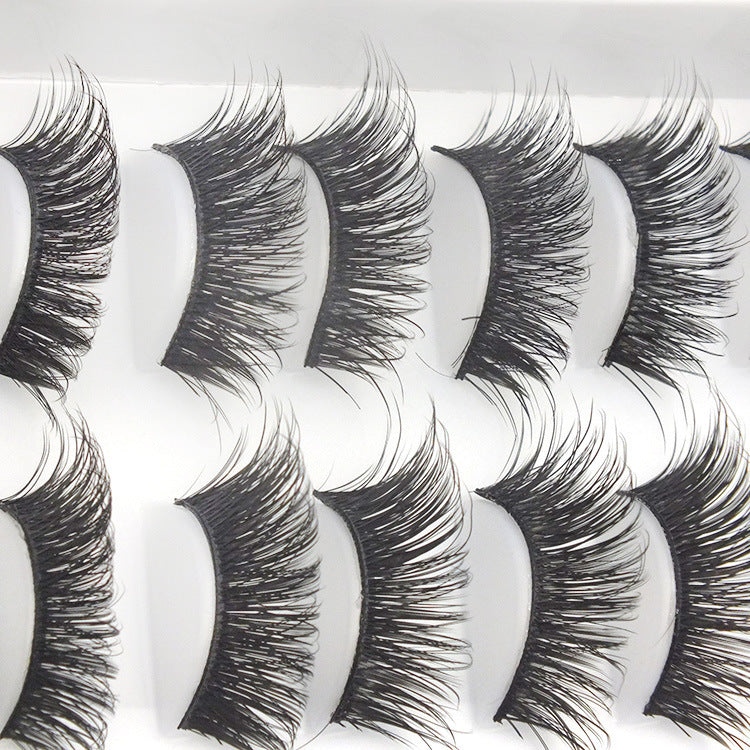 Professional Handcrafted False Eyelashes – 10 Pairs Premium Synthetic Lashes for Natural Volume & Stunning Eyes