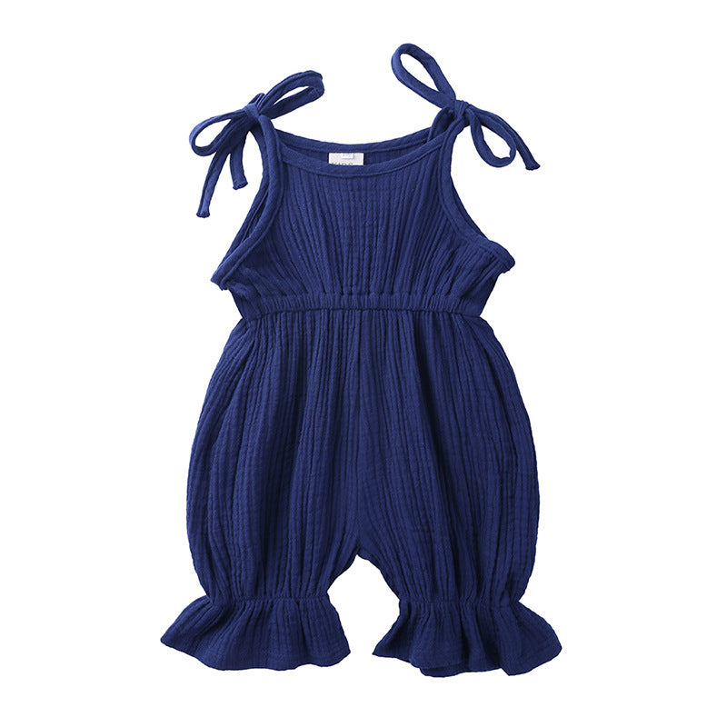 Newborn Baby Girl Sleeveless Solid Romper Jumpsuit – Cute Toddler Outfit for Girls, New Arrivals Baby Clothing