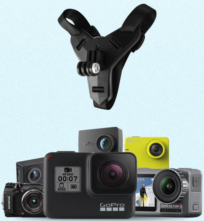 Universal Action Camera Helmet Mount - Professional Motorcycle & Bike Chin Bracket for GoPro Hero & DJI