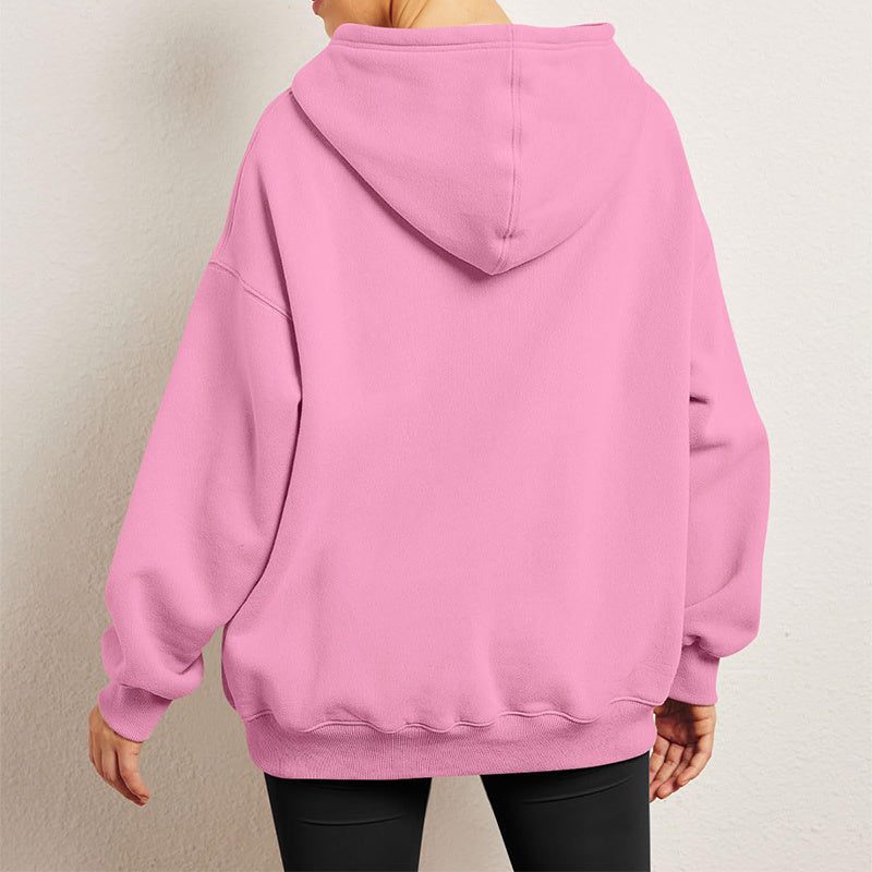 Women's Oversized Fleece Hoodie – Loose Pullover Sweatshirt with Pocket, Long Sleeve, Winter & Fall Sports Outfits