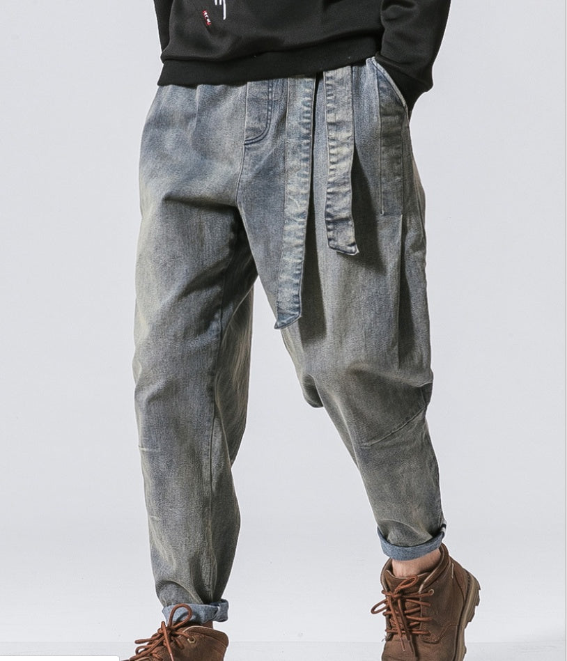 New Fashion Punk Stretch Bike Denim Jeans – Loose Fit Street Skate HIP HOP Style Trousers for Men