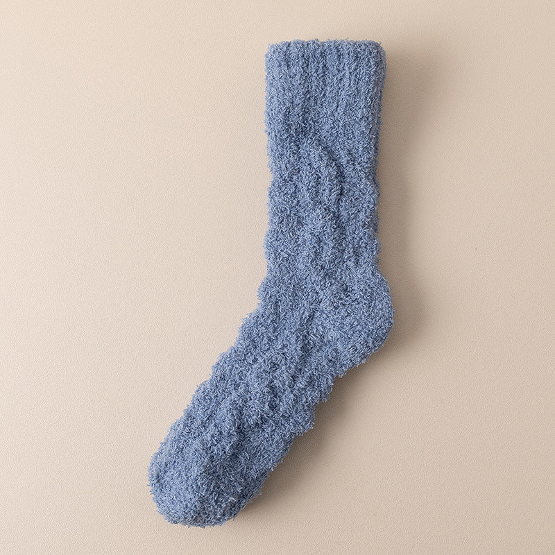 Winter Warm Fuzzy Coral Fleece Socks – Thick Velvet Home Sleeping Floor Socks for Women & Men