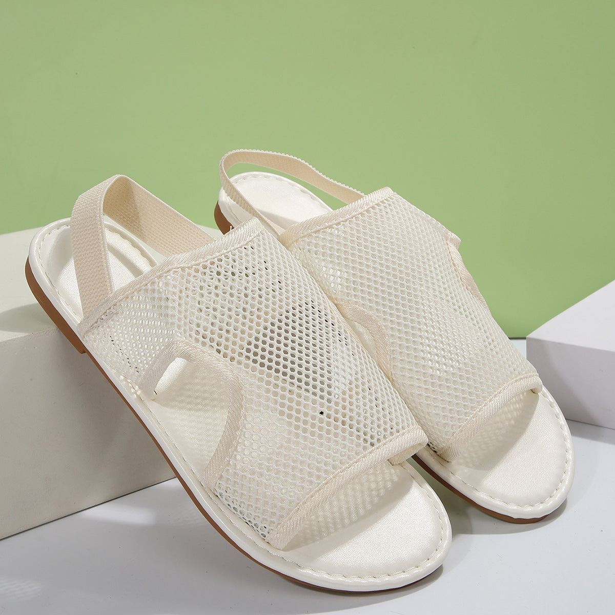 Unisex Mesh Sandals – Summer Casual Breathable Flat Beach Shoes for Women & Men