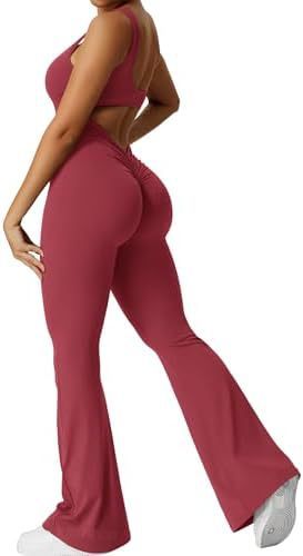 Women's Sleeveless Flare Jumpsuit – Fitness & Yoga Long Pants, Stylish and Comfortable Activewear