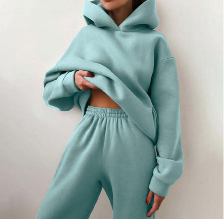 Women’s Casual Hoodie Tracksuit – Two-Piece Sweater and Hoodie Set