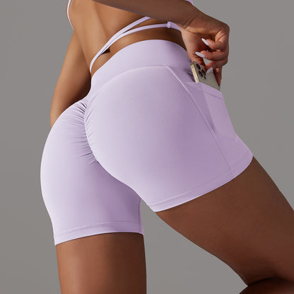 Women's Yoga Shorts with Phone Pocket – Fitness Sports Pants for Comfortable Workouts & Activewear