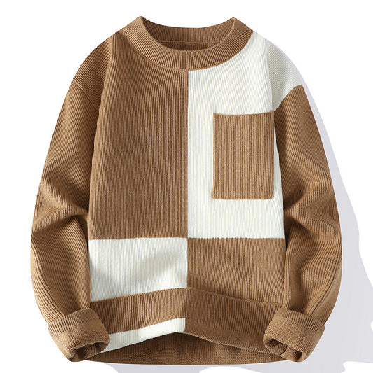 Trendy Round Neck Multicolor Sweaters for Men