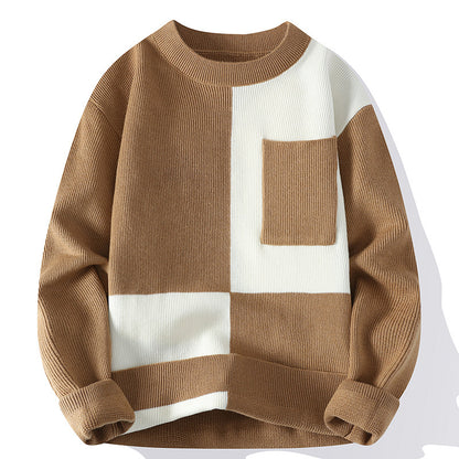 Trendy Round Neck Multicolor Sweaters for Men