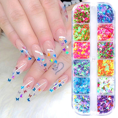 Professional Butterfly Nail Art Sequins – Holographic Glitter Collection for Stunning DIY Nail Designs