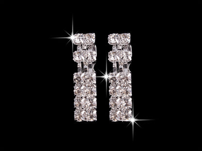 4-Piece Rhinestone Necklace Set with Earrings, Ring, and Bracelet - Elegant Fashion Jewelry for Women