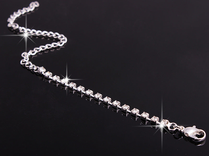 4-Piece Rhinestone Necklace Set with Earrings, Ring, and Bracelet - Elegant Fashion Jewelry for Women