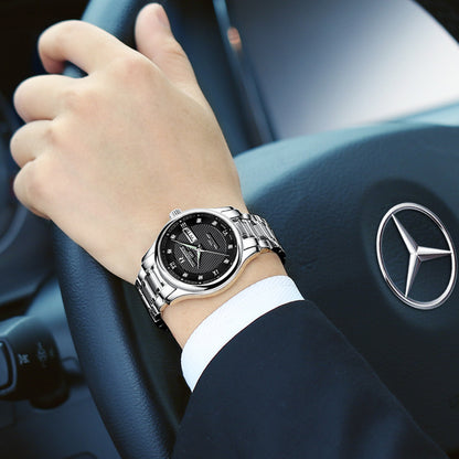Men's Automatic Mechanical Watch – Luminous, Hollow, Waterproof Fine Steel Business Watch