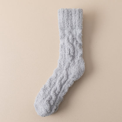 Winter Warm Fuzzy Coral Fleece Socks – Thick Velvet Home Sleeping Floor Socks for Women & Men