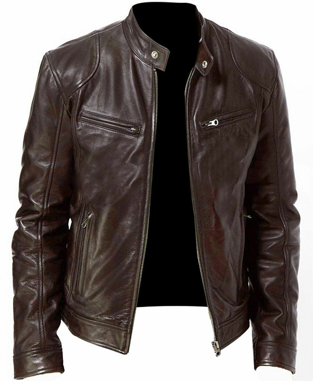 Slim Fit Leather Jacket for Men – Stylish and Trendy Leather Outerwear