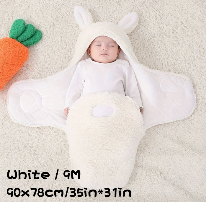 Super Soft Baby Sleeping Bag – Fluffy Fleece Swaddle Blanket with Head Support, Unisex Newborn Sleep Sack for Boys and Girls