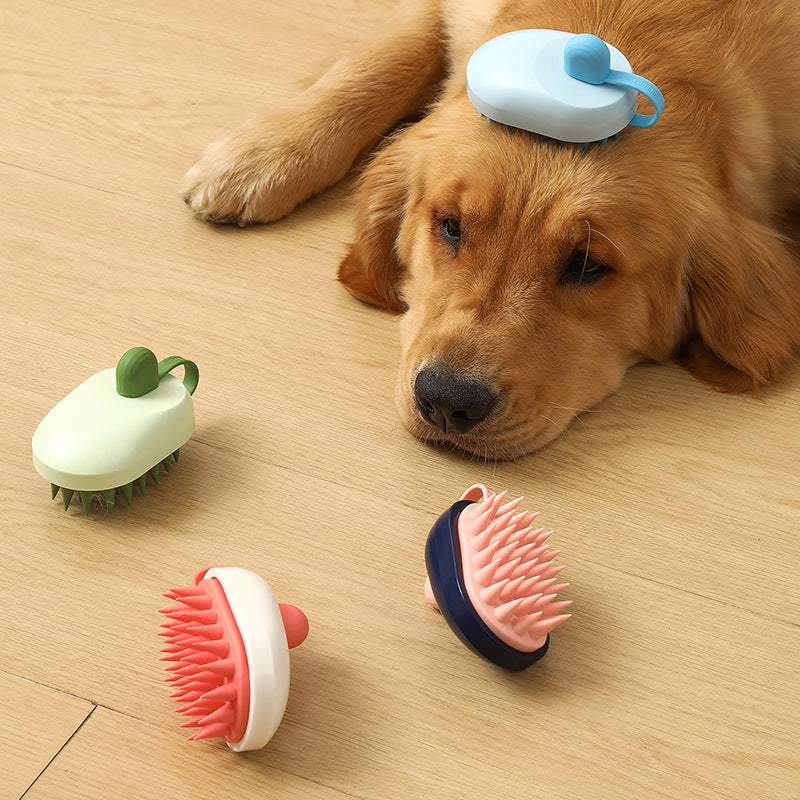 Premium Silicone Pet Grooming Brush - 2-in-1 Hair Remover & Massage Tool for Dogs & Cats
