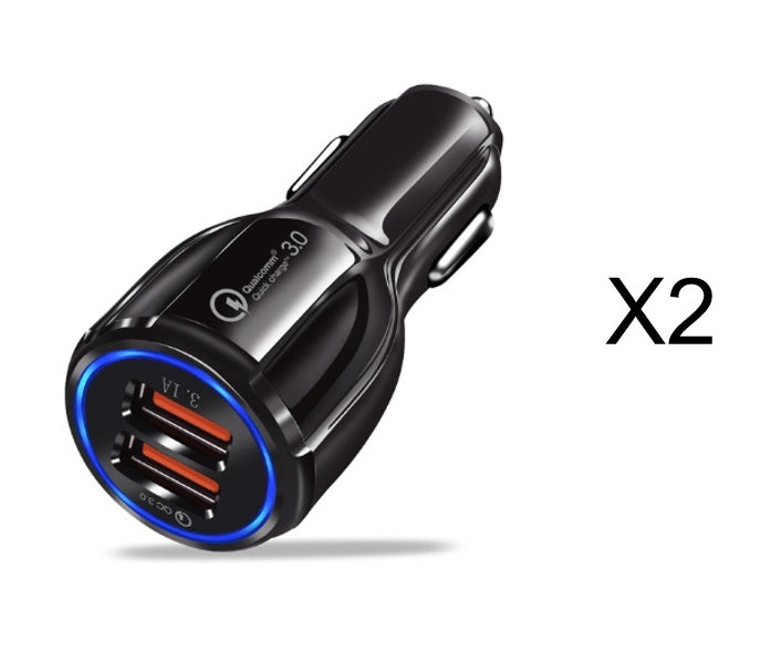 Premium Quick Charge 3.0 Car Charger - Dual USB Fast Charging Adapter with Qualcomm Technology