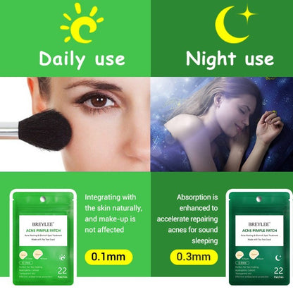Premium Tea Tree Acne Patches - Ultra-Thin Hydrocolloid Treatment Stickers | 24-Hour Care