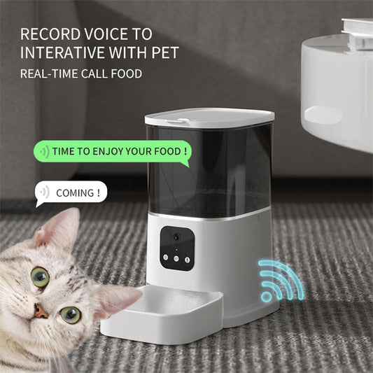 Smart WiFi Pet Feeder - Automatic Food Dispenser with Voice Recording & App Control for Dogs & Cats