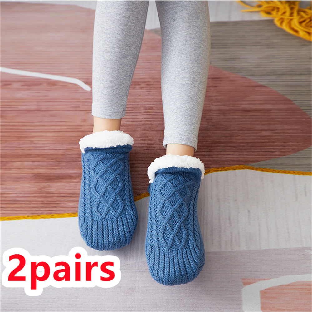 Winter Woolen Socks for Women – Thick, Warm Non-Slip Foot Warmers & Bedroom Slippers