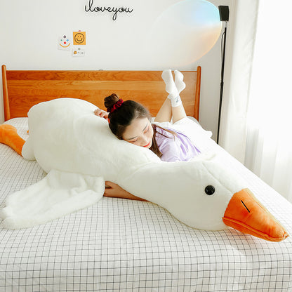 Cute Big White Geese Pillow – Soft Plush Toy, Adorable Stuffed Animal for Kids, Home Decor Cushion