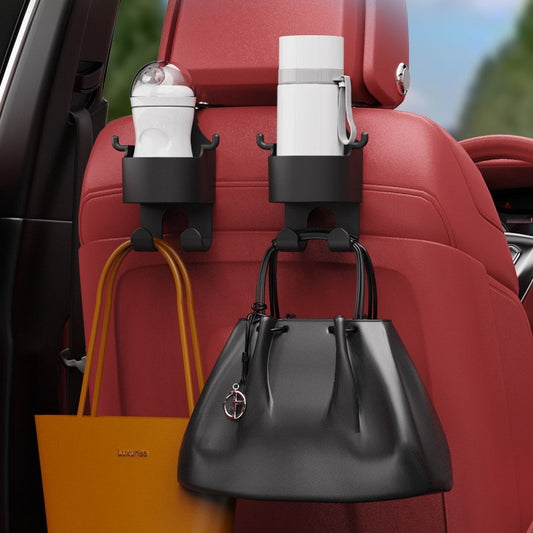 Premium Car Seat Back Hook - Multi-Purpose Vehicle Organizer & Cup Holder for Maximum Convenience