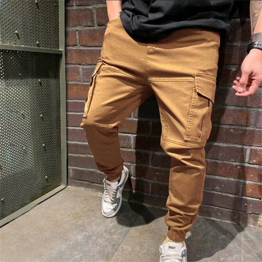Men's Sports Pants with Pockets, Casual Cargo Trousers