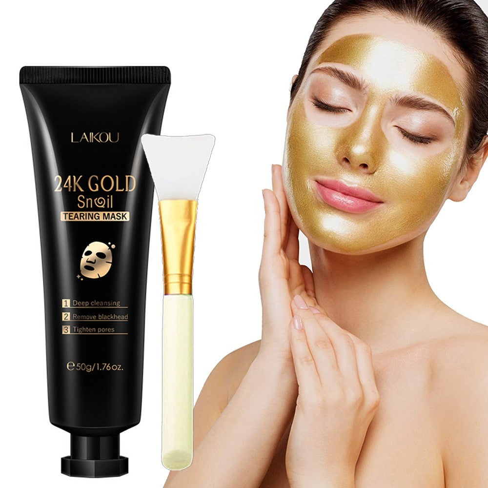 Luxurious Gold Foil Snail Tear-Off Mask - Premium Anti-Aging Treatment for Radiant, Youthful Skin | 50g