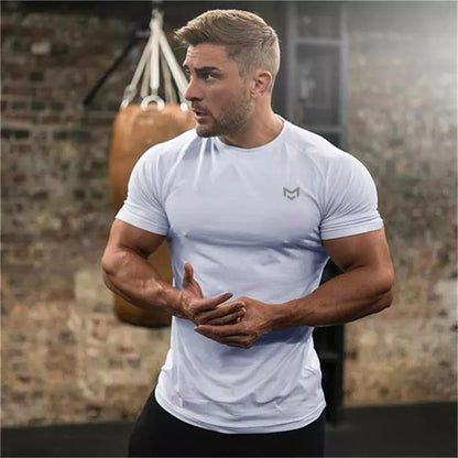 Quick Dry Gym T-Shirt for Men, Short Sleeve Running Workout Shirt