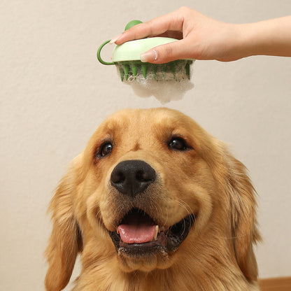 Premium Silicone Pet Grooming Brush - 2-in-1 Hair Remover & Massage Tool for Dogs & Cats