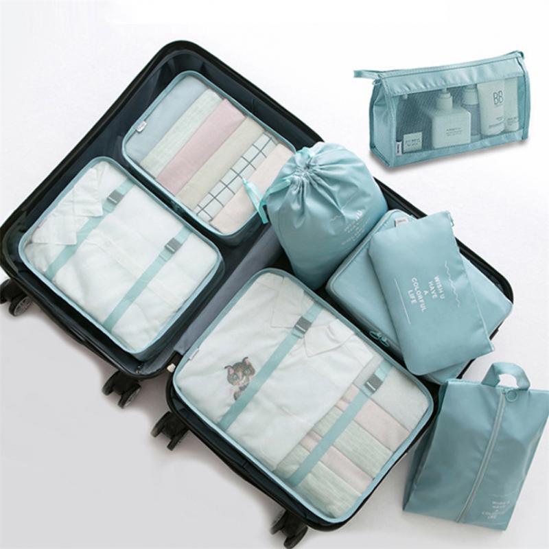 8-Piece Luggage Divider & Packing Cube Set – Travel Storage Bags for Clothes, Underwear, and Shoes