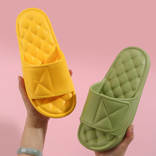 Women's Summer Plaid Bathroom Slippers – Lightweight Non-Slip Home Shoes for Daily Comfort