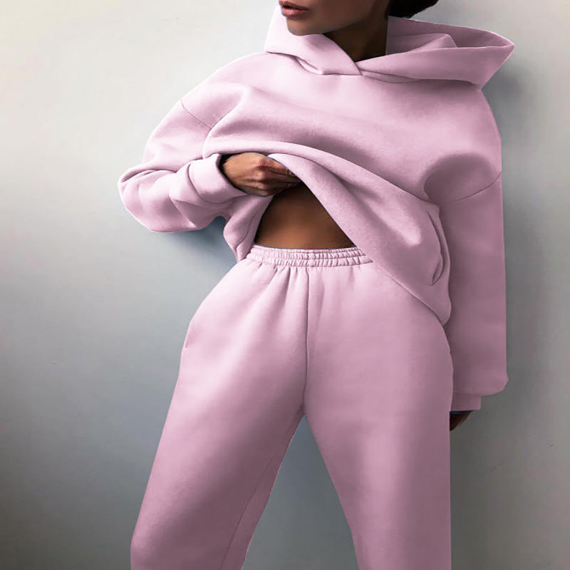 Women’s Casual Hoodie Tracksuit – Two-Piece Sweater and Hoodie Set