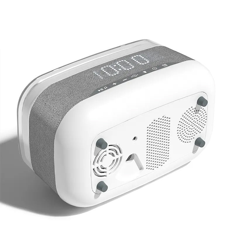 Premium Smart Alarm Clock - 4-in-1 Bedside Station with Bluetooth Speaker, Wireless Charging & Night Light
